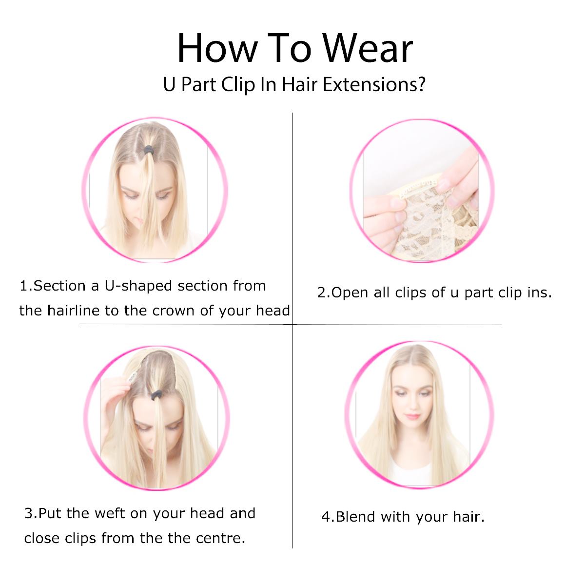 Dirty Blonde +Beige Blonde #P18/613 Highlights U Part Clip In Hair Extensions