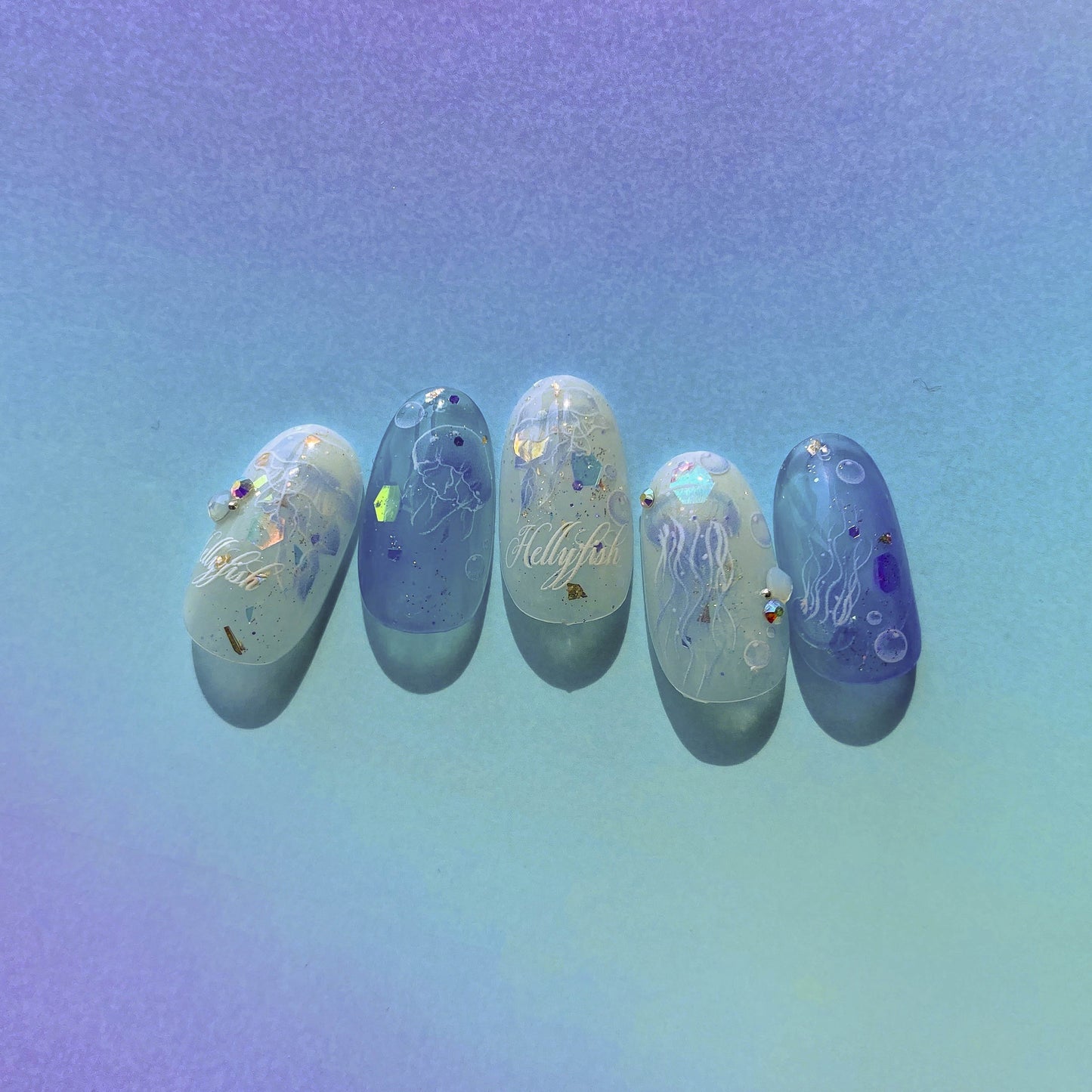 Sea World Jellyfish 5D Nail Stickers