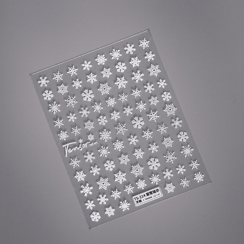 White Snowflake 5D Nail Stickers | Christmas