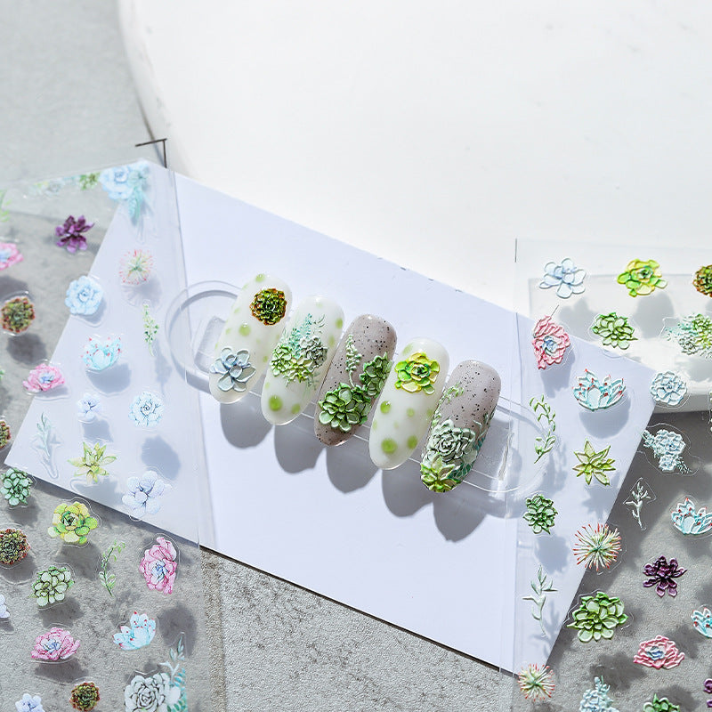 Succulents 5D Nail Stickers