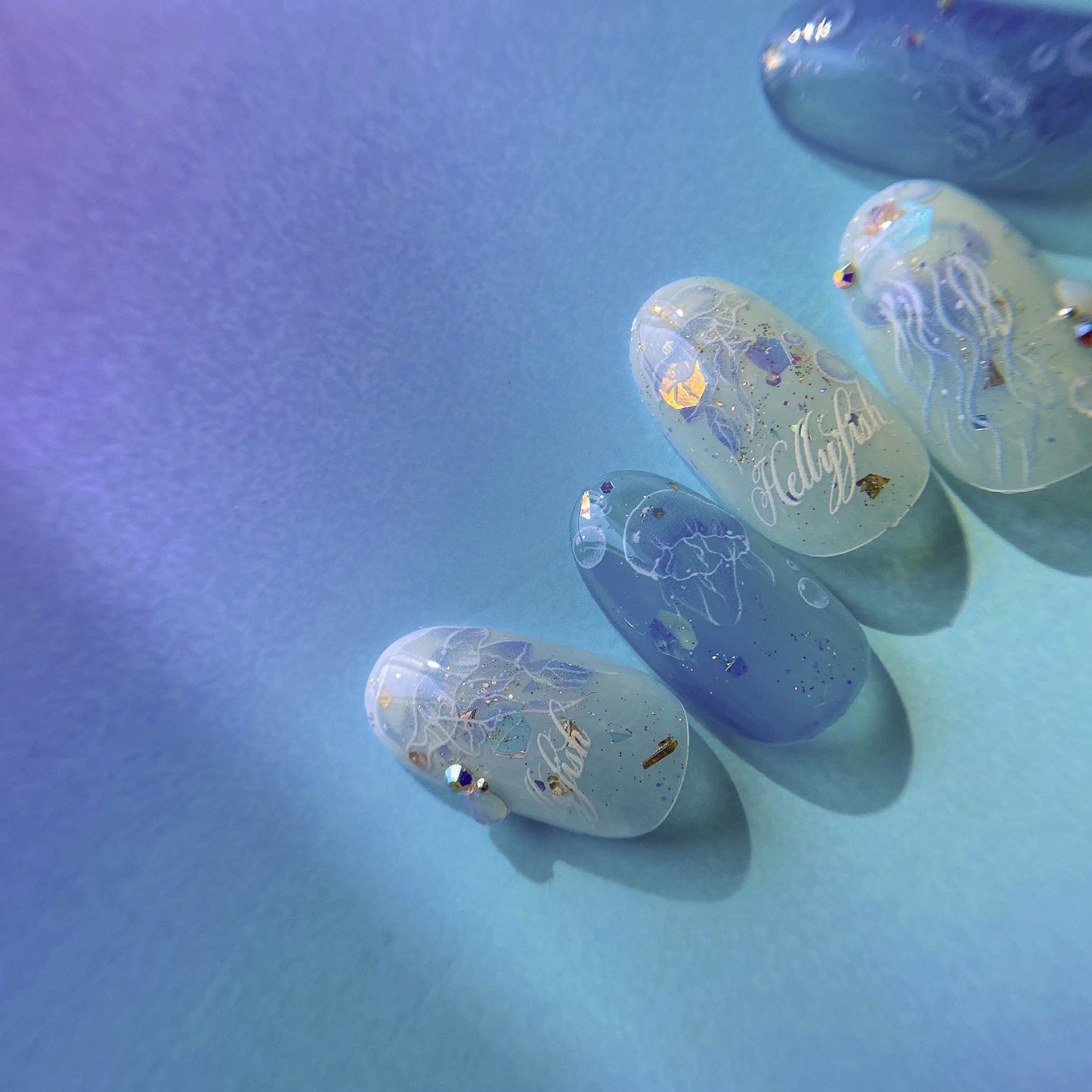 Sea World Jellyfish 5D Nail Stickers