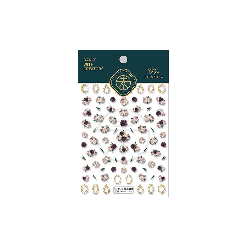 Vintage Roses 5D Nail Stickers