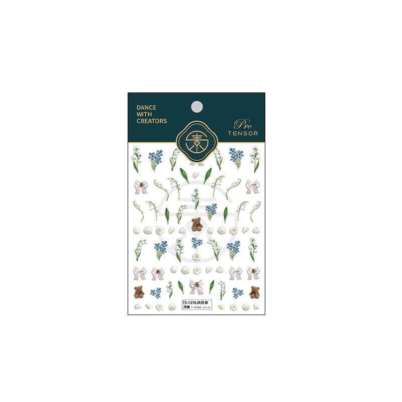 Bluebell Flowers 5D Nail Stickers