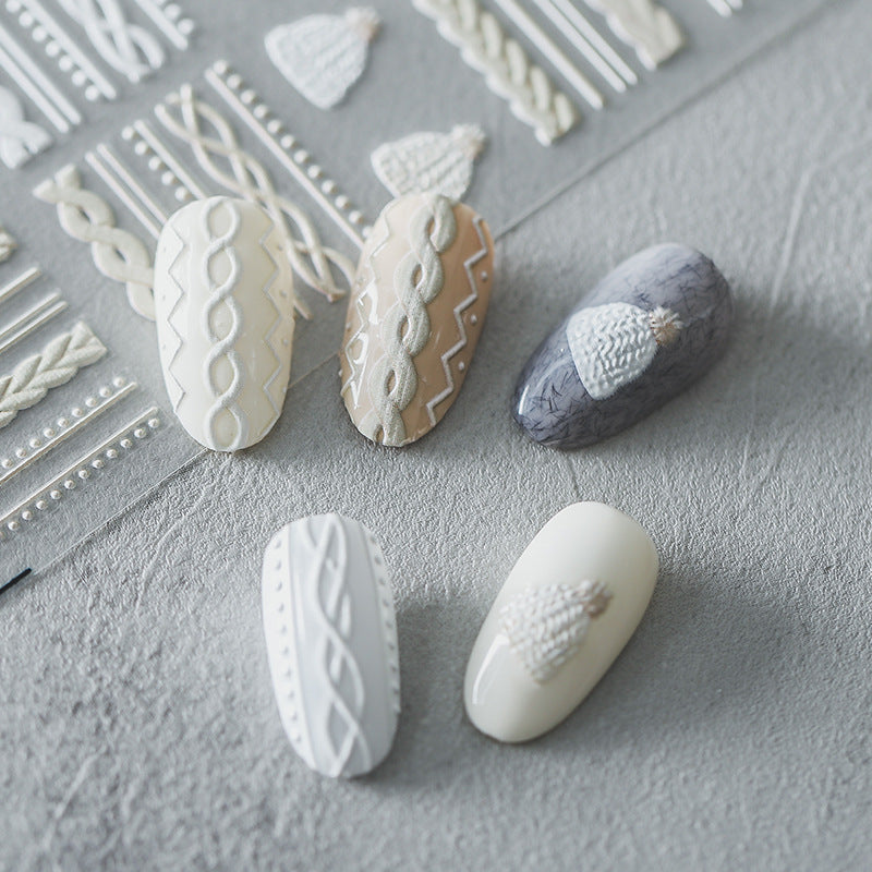 Sweater Pattern 5D Nail Stickers