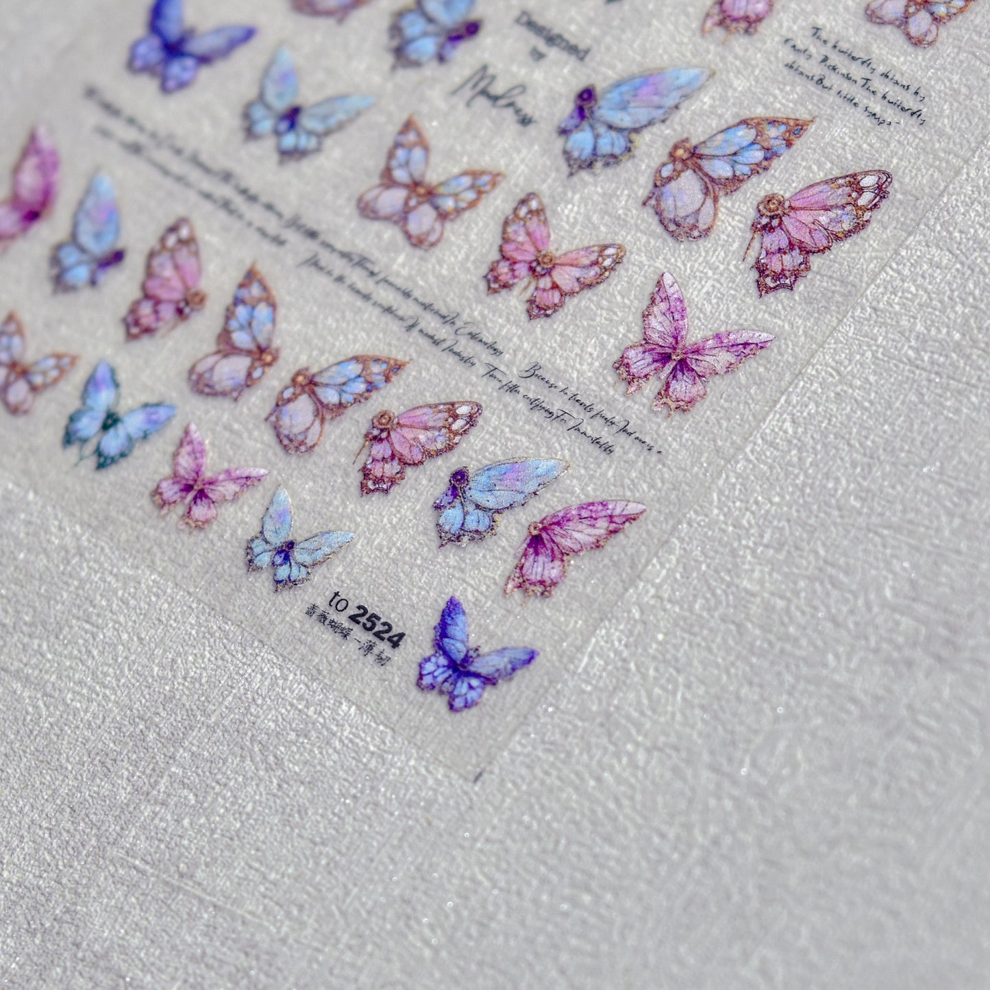 Colorful Vintage Butterfly 5D Nail Stickers