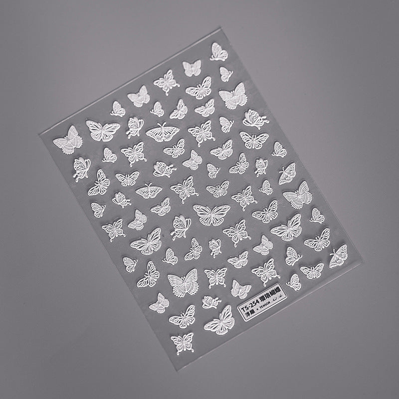 Lace Butterfly 5D Nail Stickers