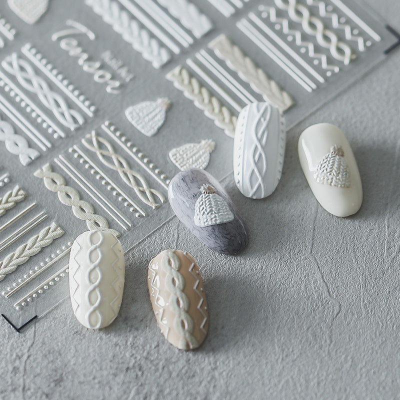 Sweater Pattern 5D Nail Stickers