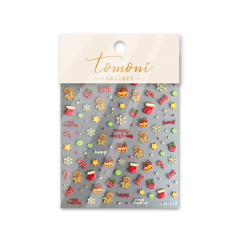 Classic Christmas Elements 5D Nail Stickers (4 Pcs)