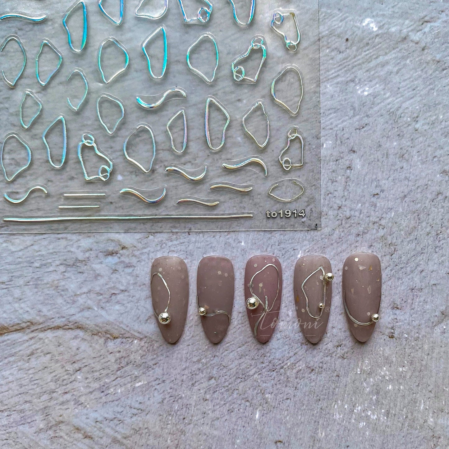 Geometry Line 5D Nail Stickers (2 Pcs)