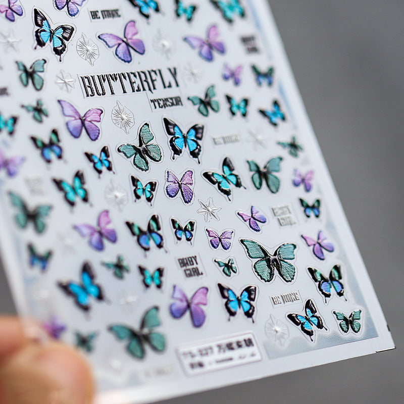 Colorful Butterfly 5D Nail Stickers