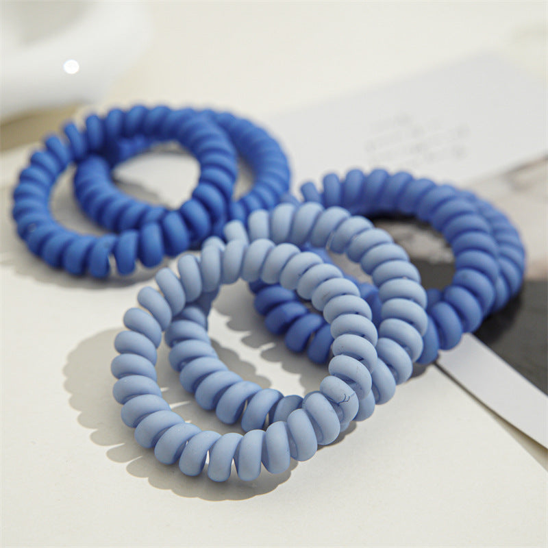 Candy Color Telephone Cord Hair Ties 6Pcs