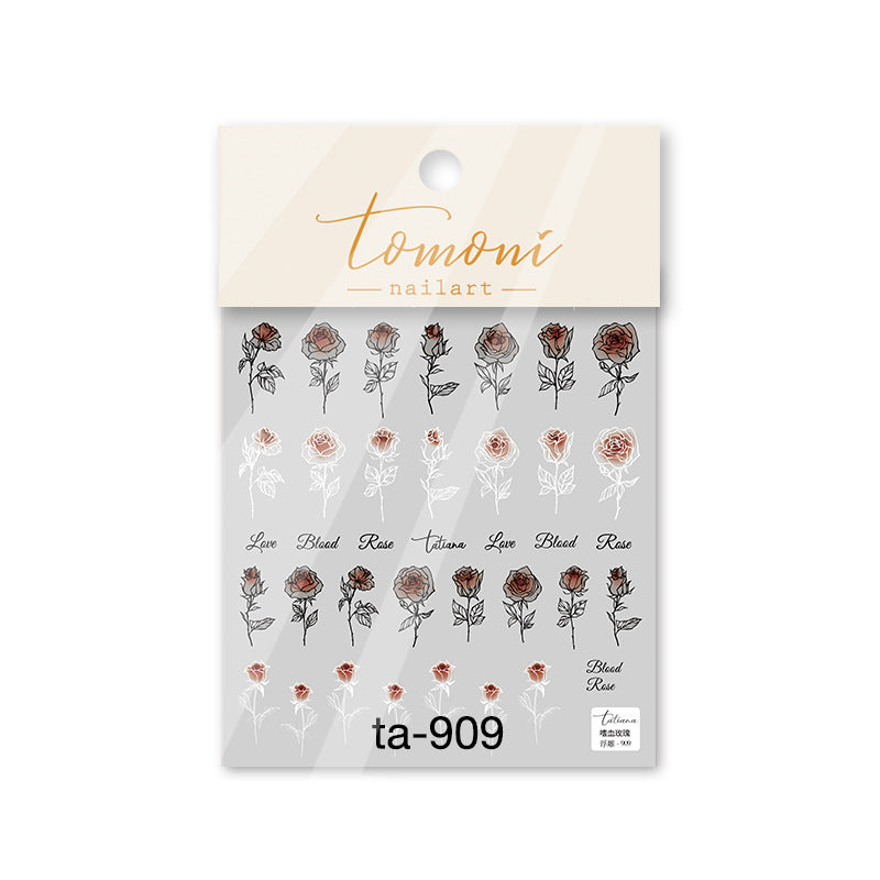 Blood Rose 5D Nail Stickers