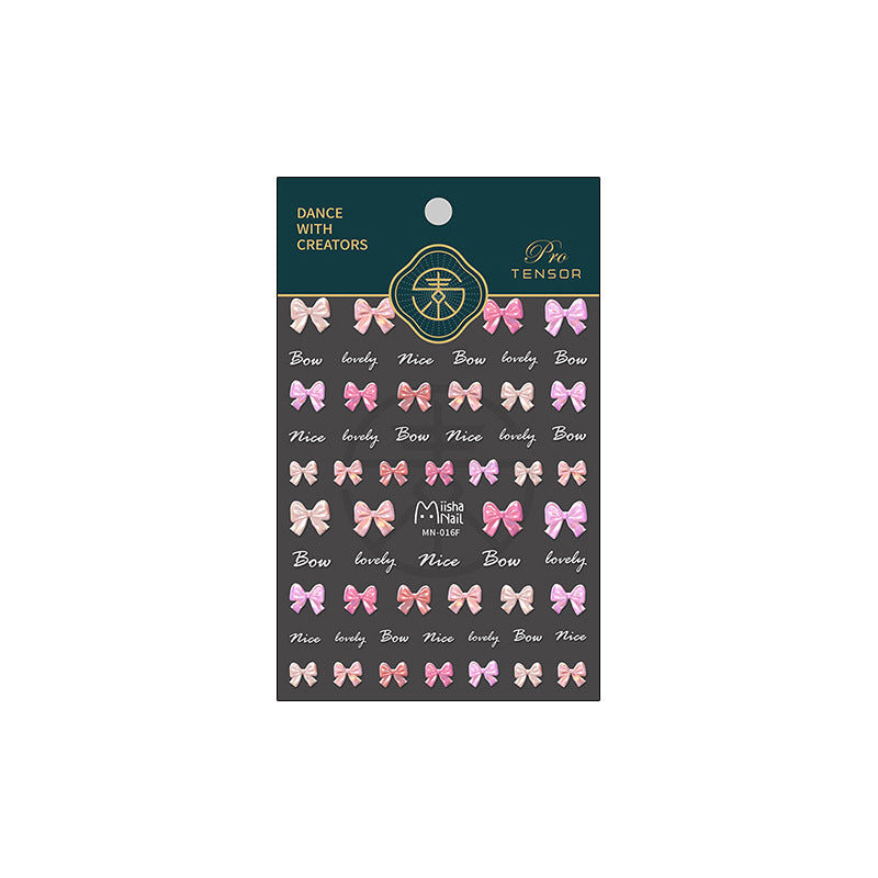 Bow Tie 5D Nail Stickers for Wedding