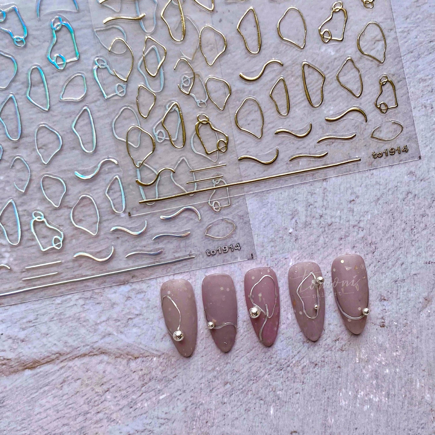 Geometry Line 5D Nail Stickers (2 Pcs)