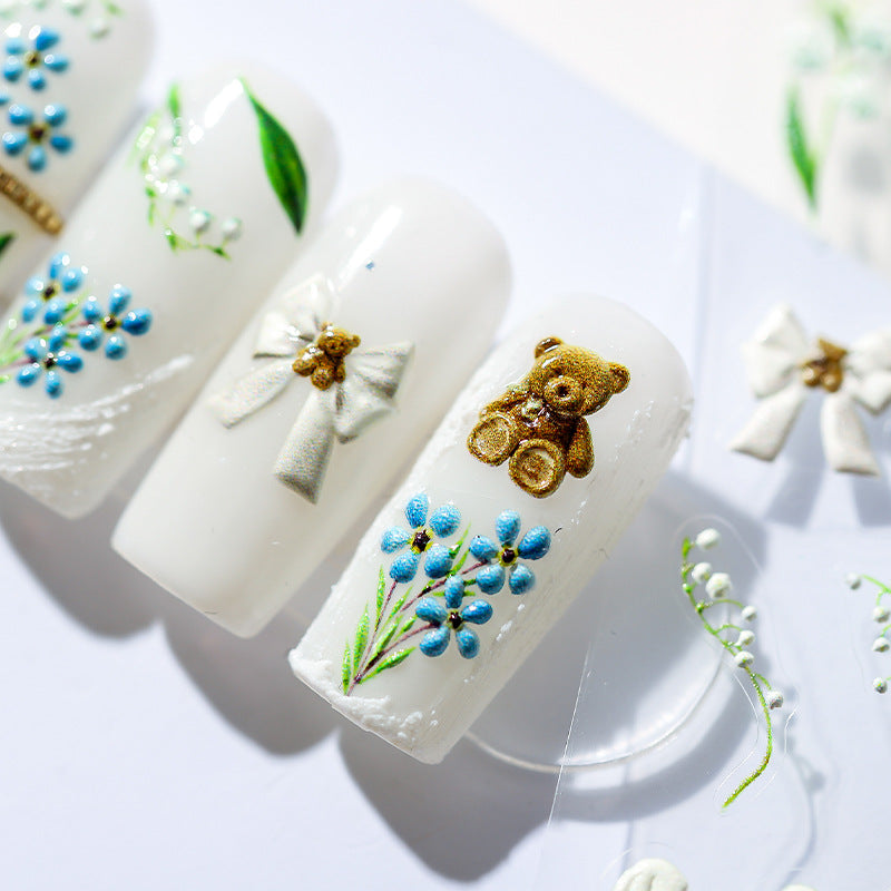 Bluebell Flowers 5D Nail Stickers