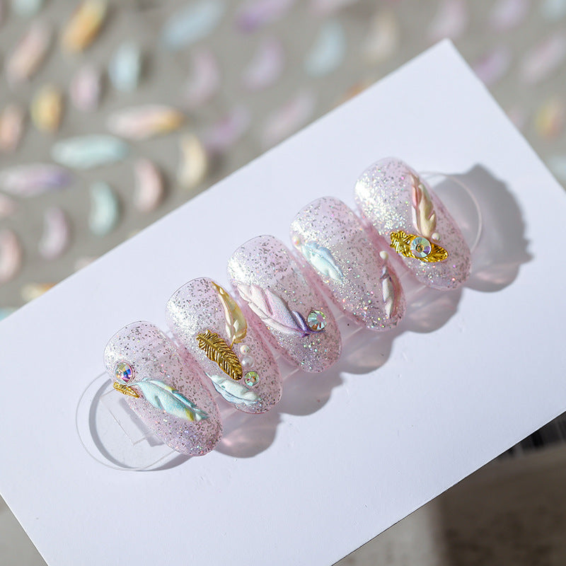 Colourful Feathers 5D Nail Stickers