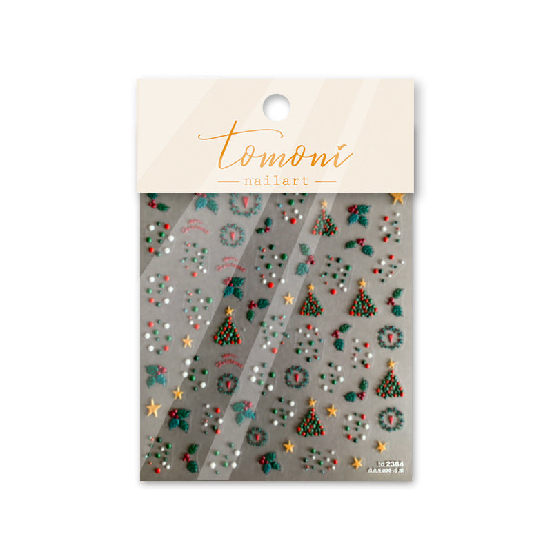 Classic Christmas Elements 5D Nail Stickers (4 Pcs)