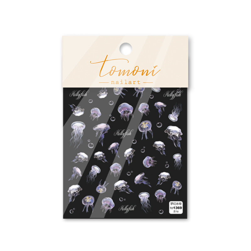 Sea World Jellyfish 5D Nail Stickers
