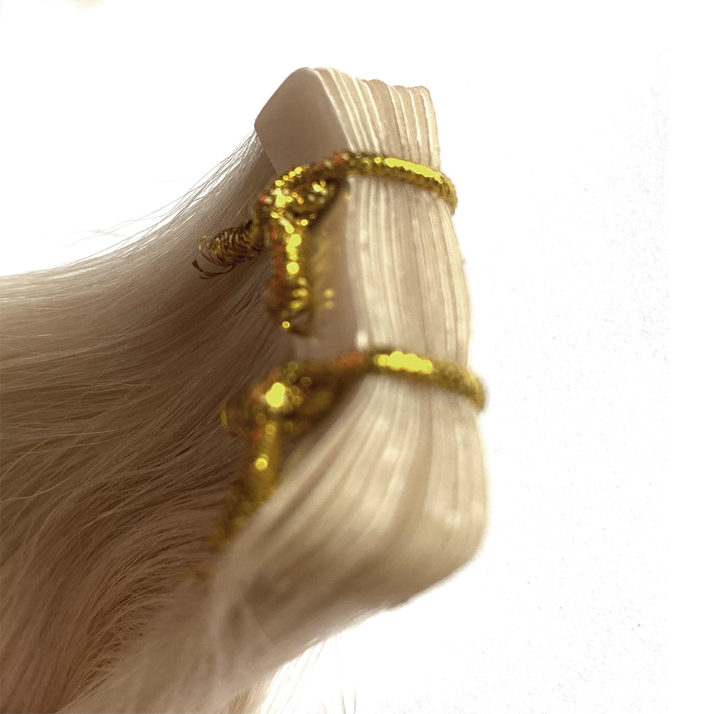 [SALE] 20 Inch 25G Platinum Blonde #1001 Invisible Virgin Remy Tape in Hair Extensions