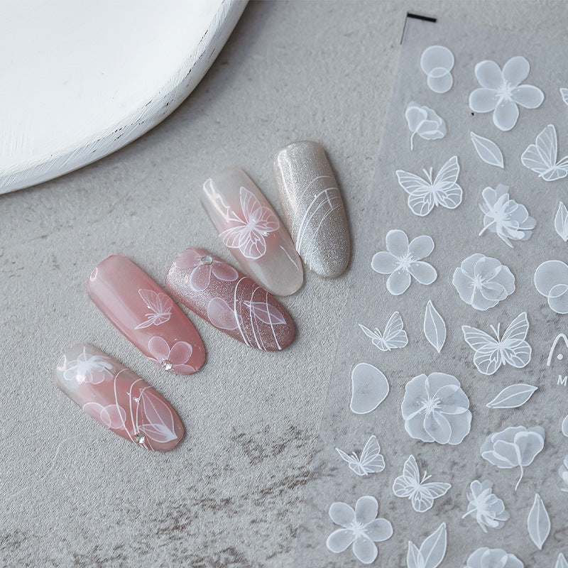 Transparent Flower Nail Stickers