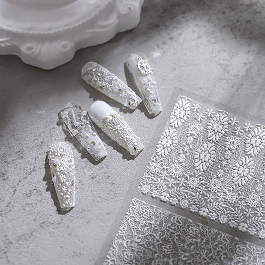 Lace Pattern 5D Nail Stickers