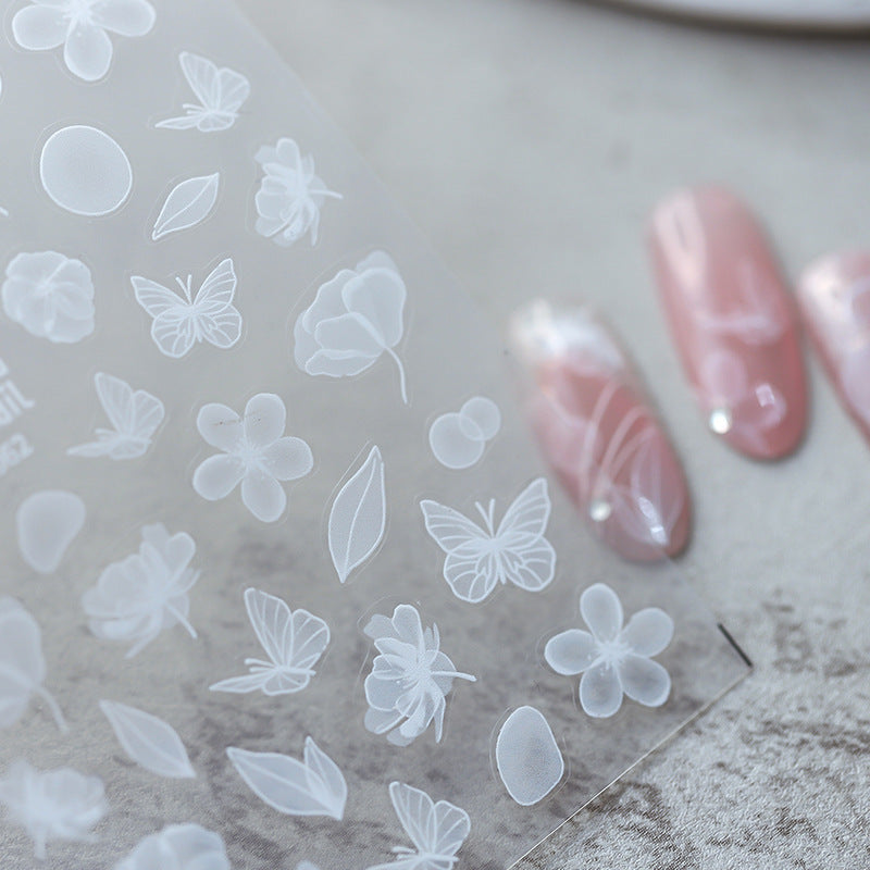 Transparent Flower Nail Stickers