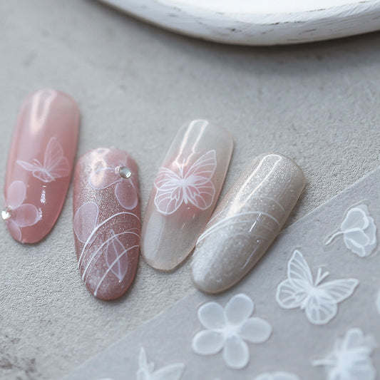 Transparent Flower Nail Stickers