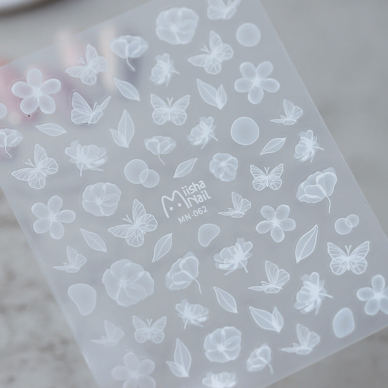 Transparent Flower Nail Stickers
