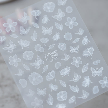 Transparent Flower Nail Stickers
