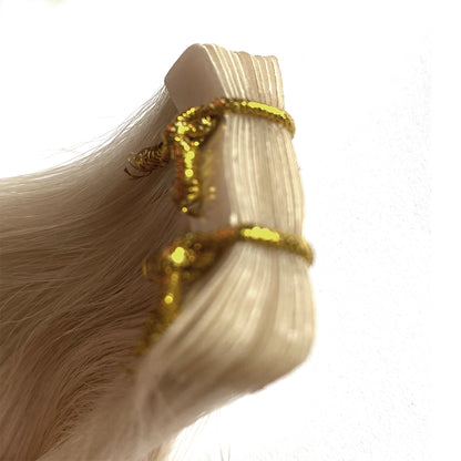 Platinum Blonde #1001 Invisible Virgin Remy Tape in Hair Extensions