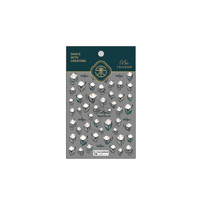 White Tulip 5D Nail Stickers