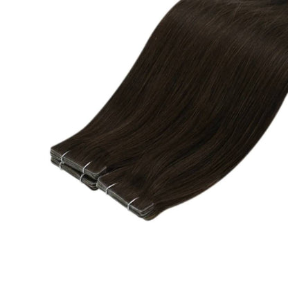 Dark Brown #2 Invisible Virgin Remy Tape in Hair Extensions