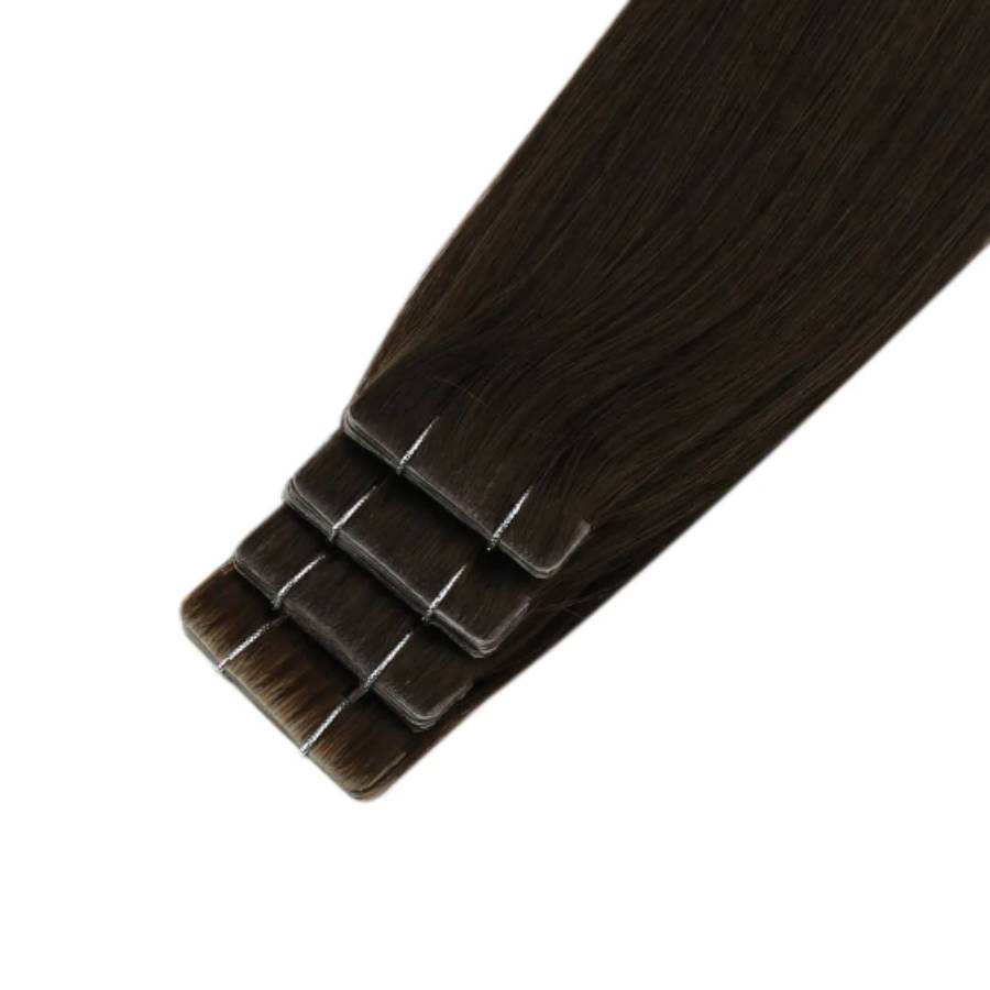 Dark Brown #2 Invisible Virgin Remy Tape in Hair Extensions