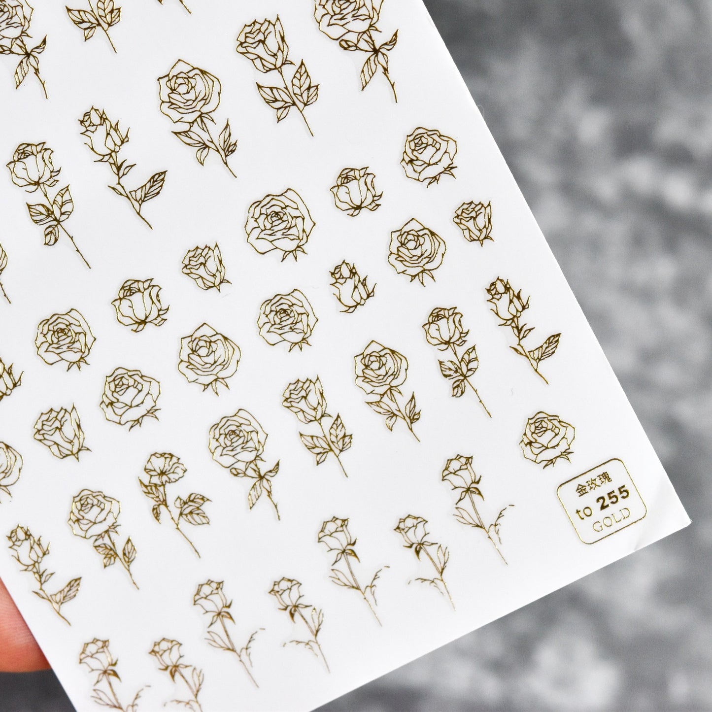 Gloden Rose 5D Nail Stickers (2 Pcs)