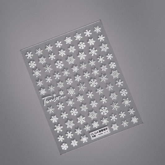 White Snowflake 5D Nail Stickers | Christmas