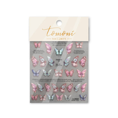 Colorful Vintage Butterfly 5D Nail Stickers