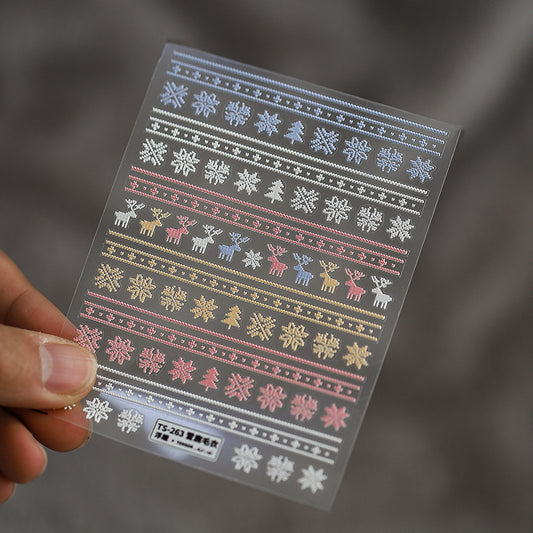 Colorful Christmas Elements 5D Nail Stickers