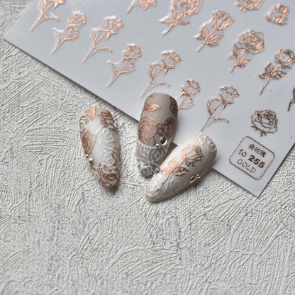 Gloden Rose 5D Nail Stickers (2 Pcs)