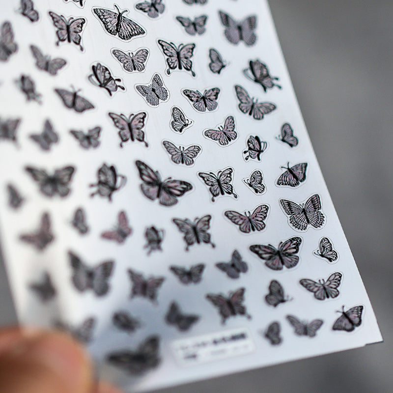 Fashion Black Butterfly 5D Nail Stickers