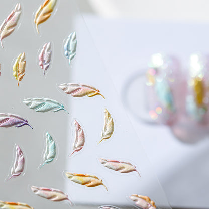 Colourful Feathers 5D Nail Stickers