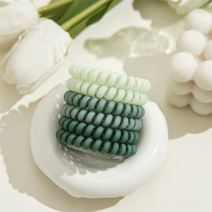 Candy Color Telephone Cord Hair Ties 6Pcs