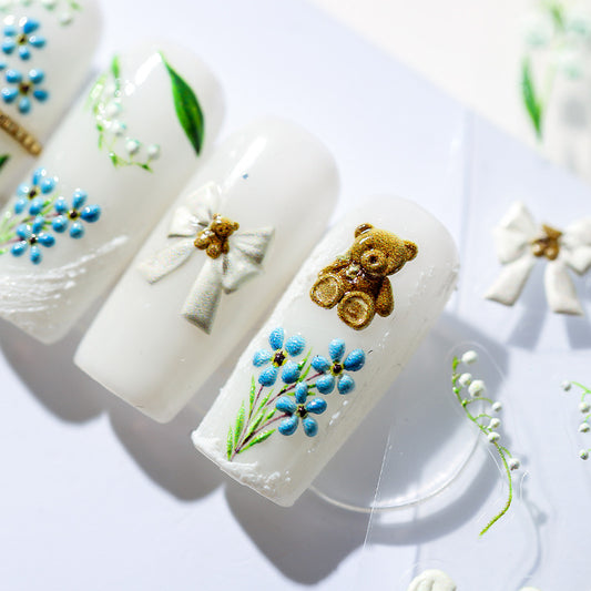 Bluebell Flowers 5D Nail Stickers