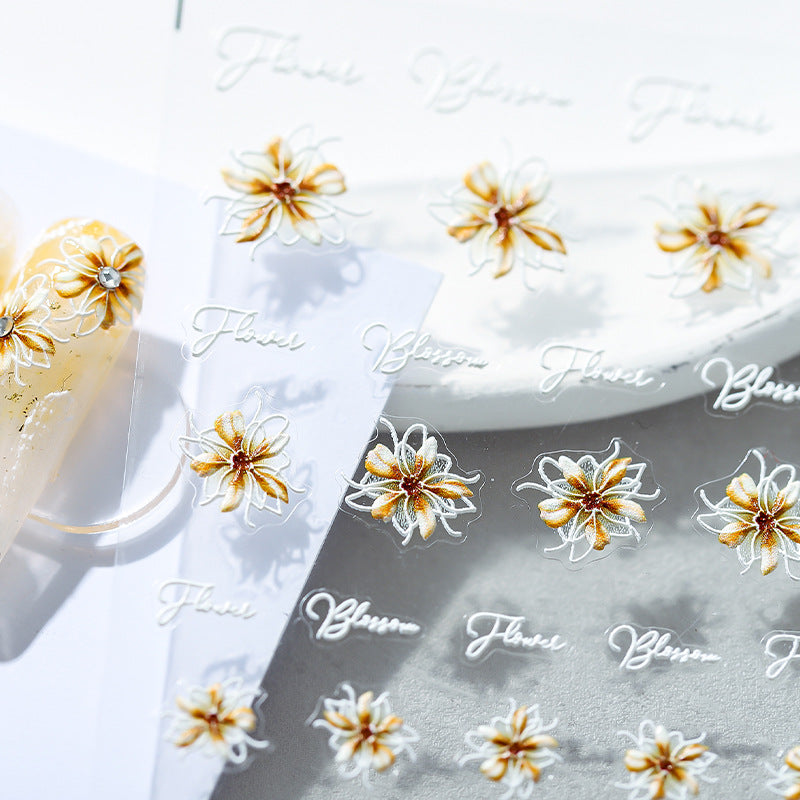 Flower Blossoms 5D Nail Stickers