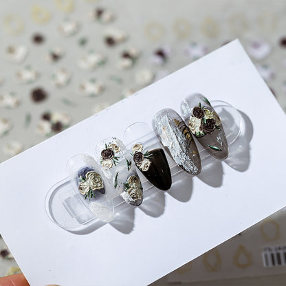 Vintage Roses 5D Nail Stickers