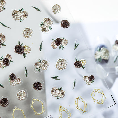 Vintage Roses 5D Nail Stickers