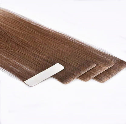 Chocolate Brown #4 Invisible Virgin Remy Tape in Hair Extensions
