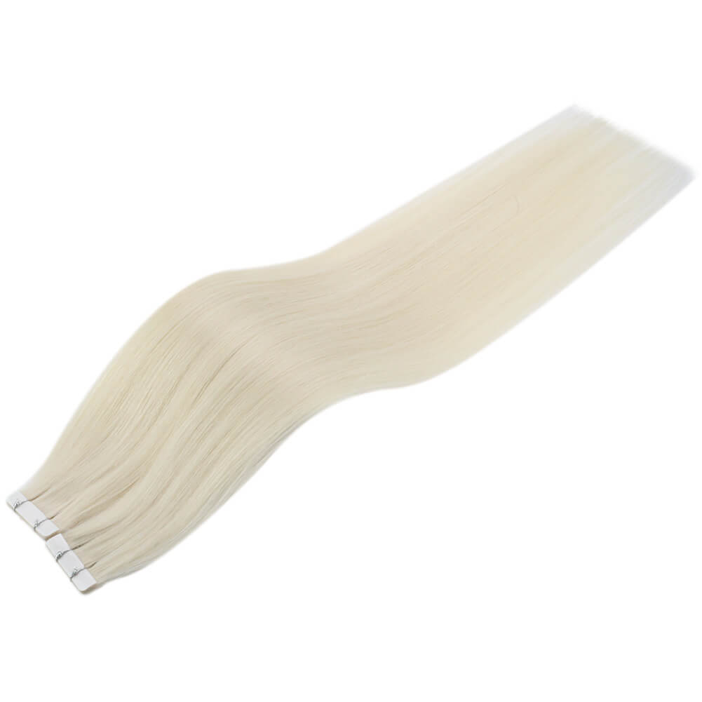 Ice Blonde #60 Invisible Virgin Remy Tape in Hair Extensions